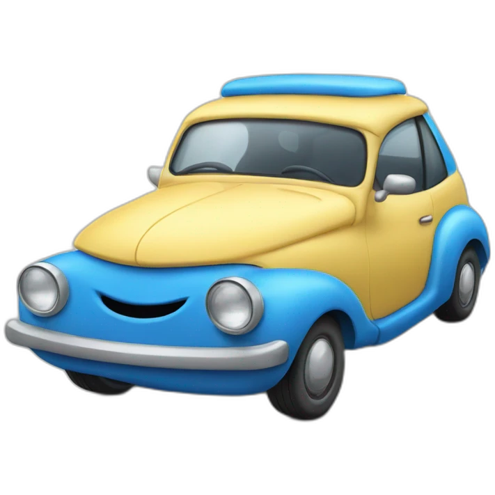 Obese smurf car emoji