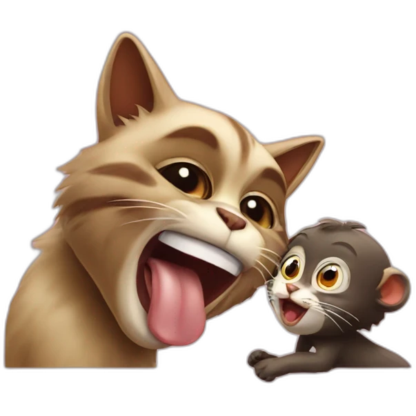 cat licking a monkey emoji