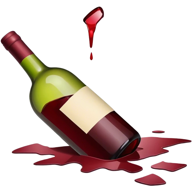 Broken wine bottle emoji