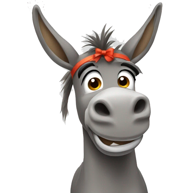 Donkey with bow emoji