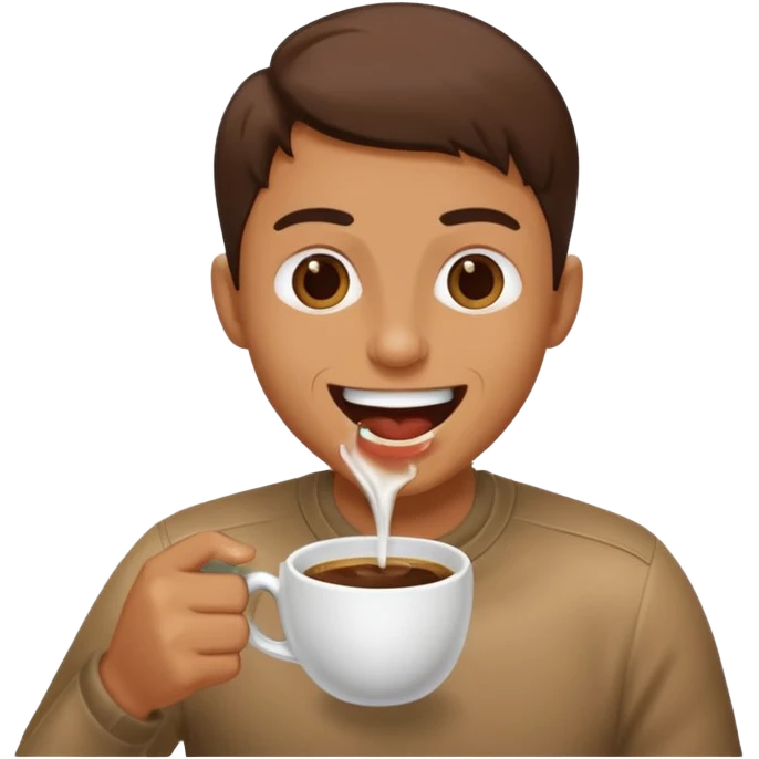 Spitting coffee while laughing emoji