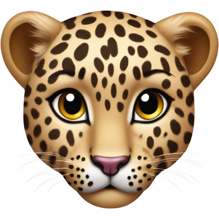 🐆this leopard with a pink coquette now on the head emoji