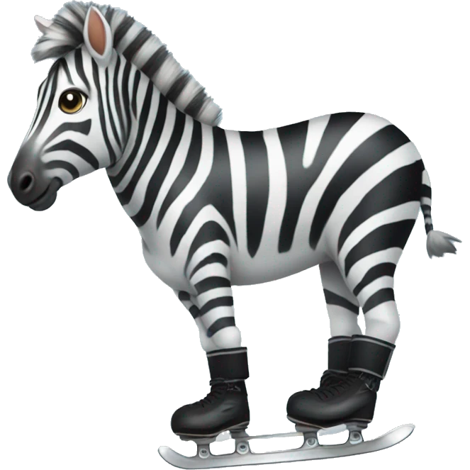 Zebra with ice skates  emoji