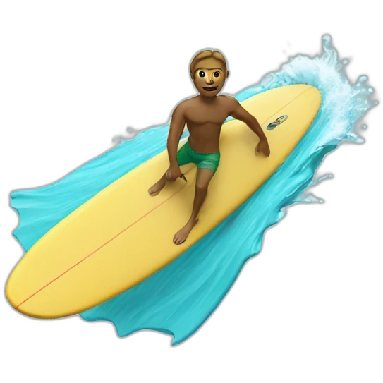 surfer swims on a board emoji