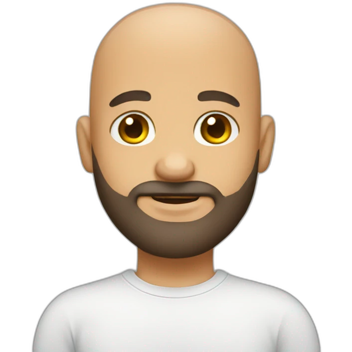 Bald with beard  emoji
