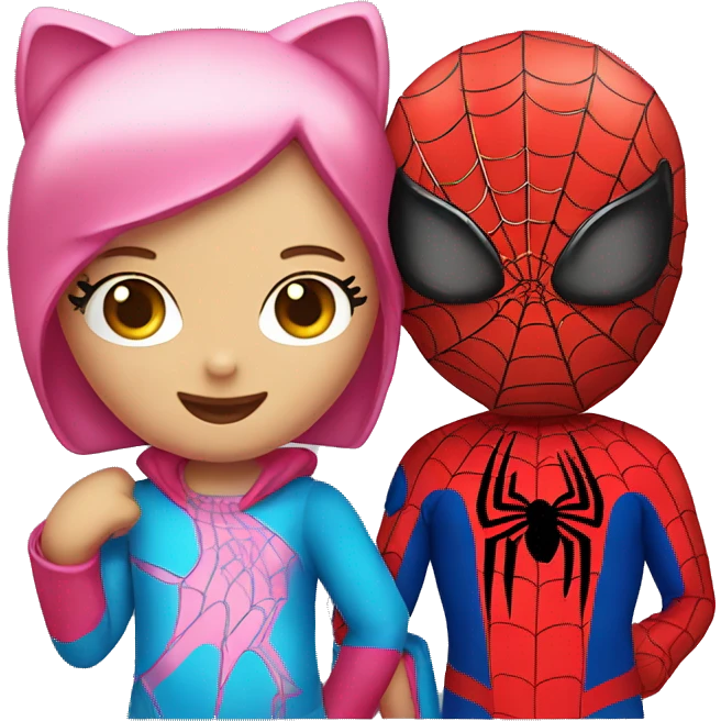 Hello kitty & spiderman  emoji