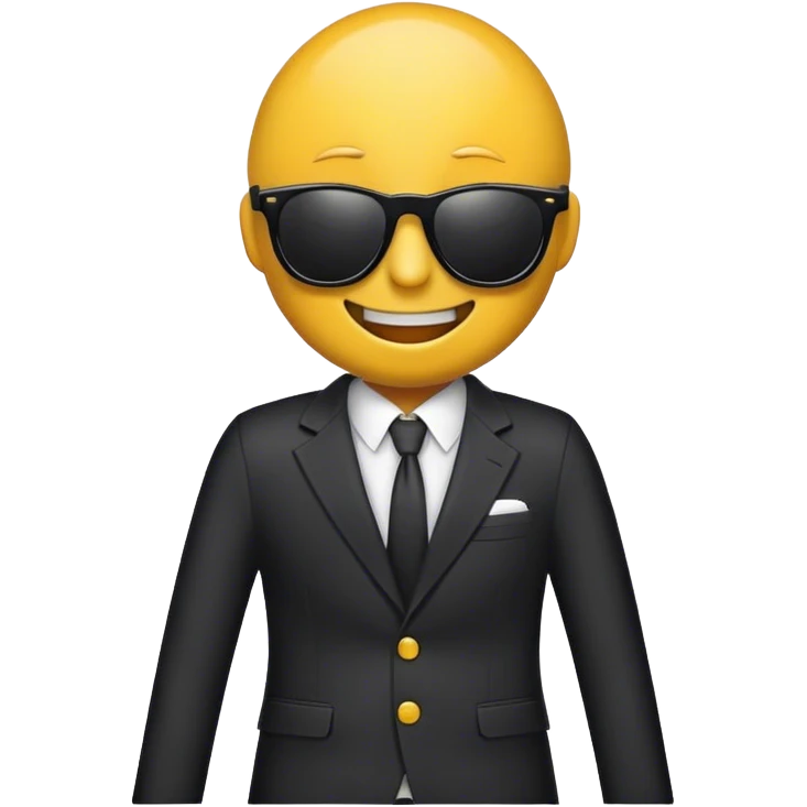 Smiley face with sunglasses and a blazer emoji