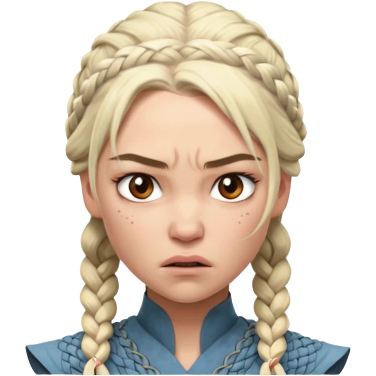 Daenerys Targaryen ANgry from Games of throne character face only younger emoji