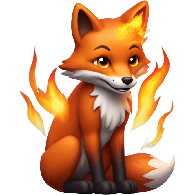 Fox with fire emoji