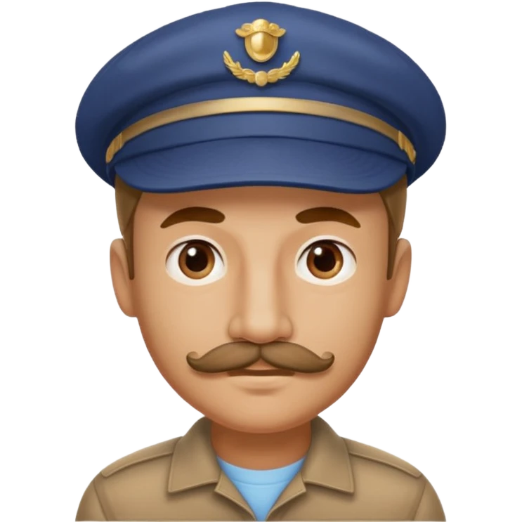A man who look like hitler with tiny mustache wearing cap emoji