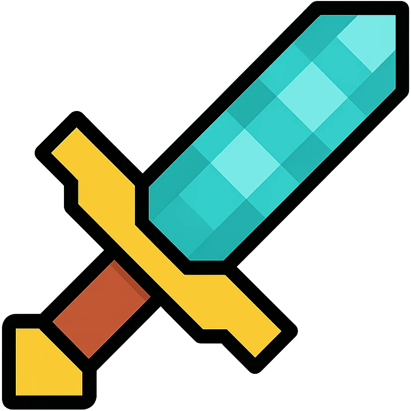colored diamond sword icon inspired by video games emoji
