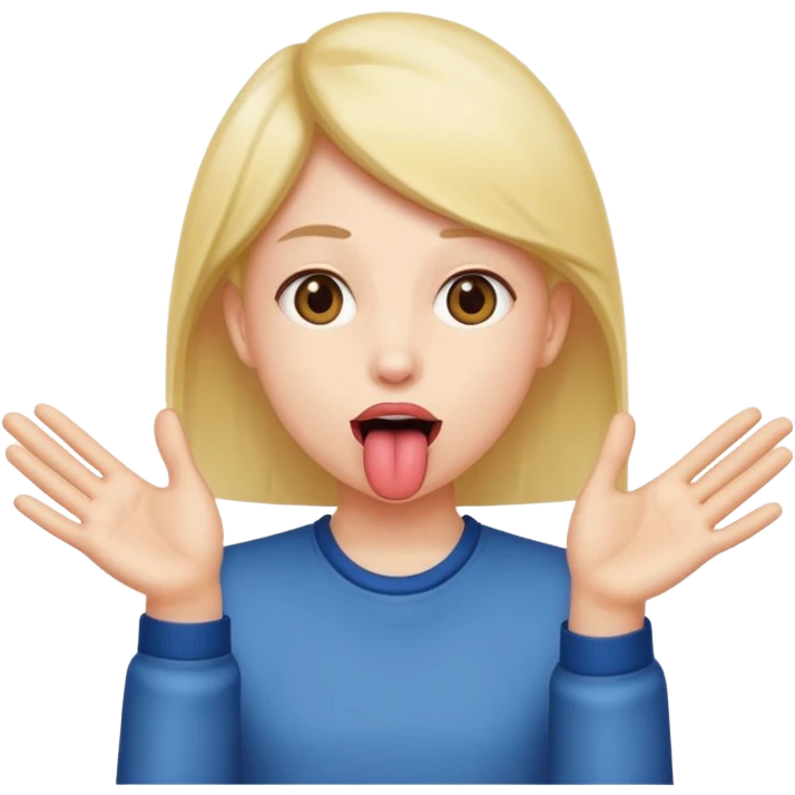 tounge out with hands to the side emoji