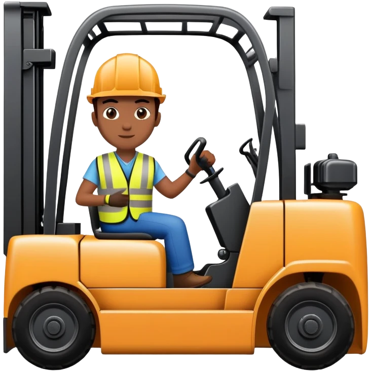 forklift truck and operator emoji