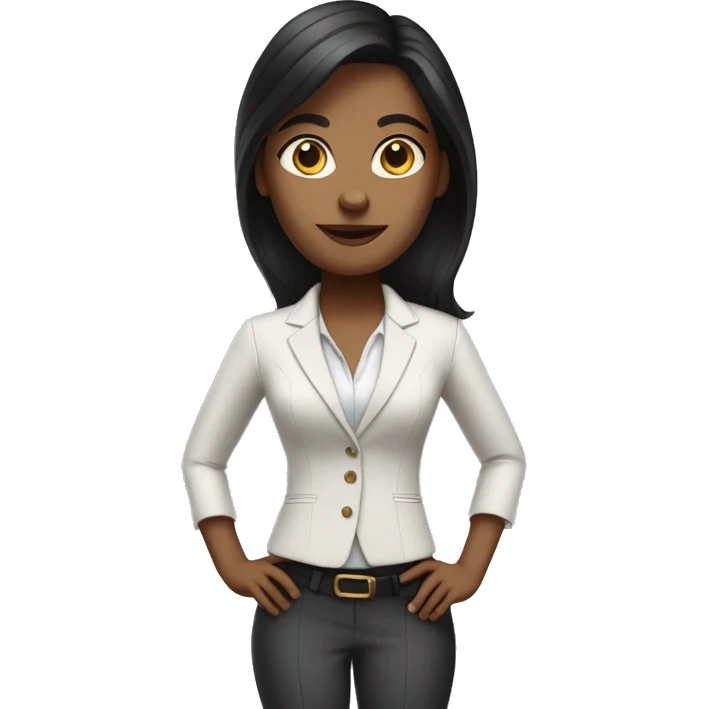 full body brunett white woman in business outfit emoji