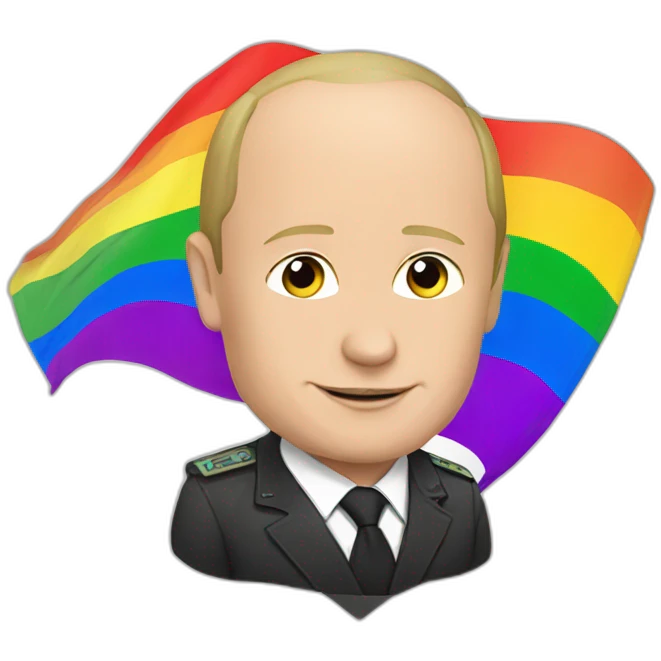 Putin with lgbt flag emoji