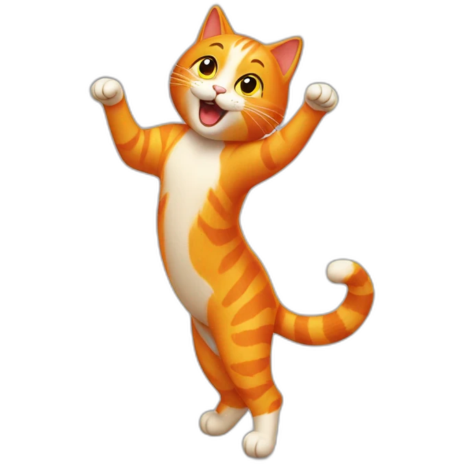 Orange cat dancing emoji