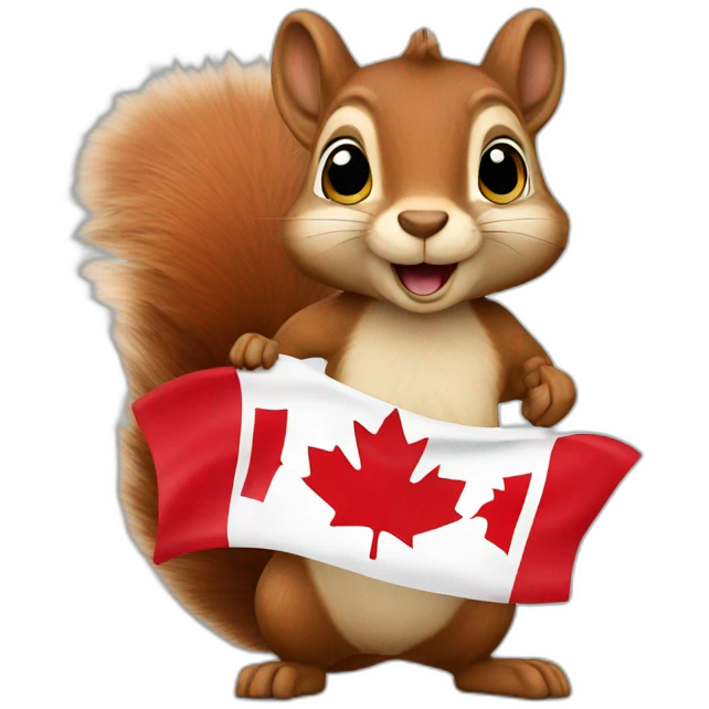 a squirrel with a canadian flag emoji