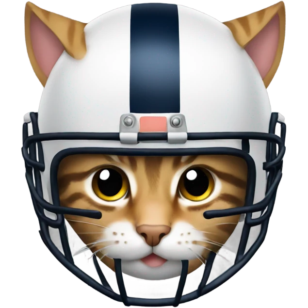 Tabby Cat wearing Football helmet emoji