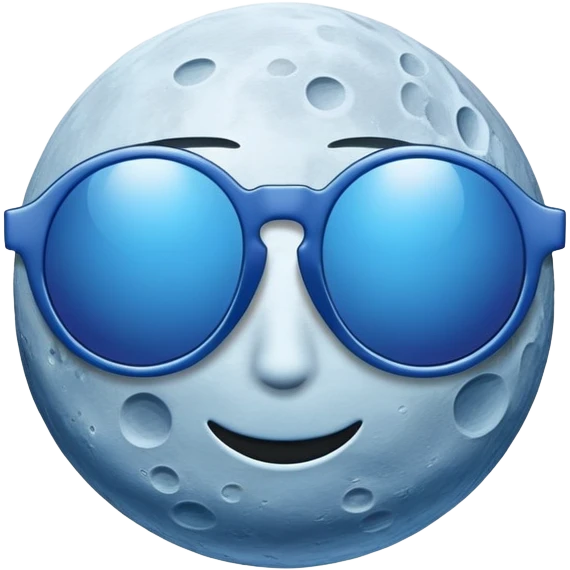 blue moon with 80’s sunglasses emoji
