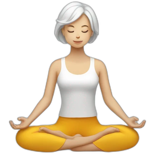 white lady doing meditation emoji