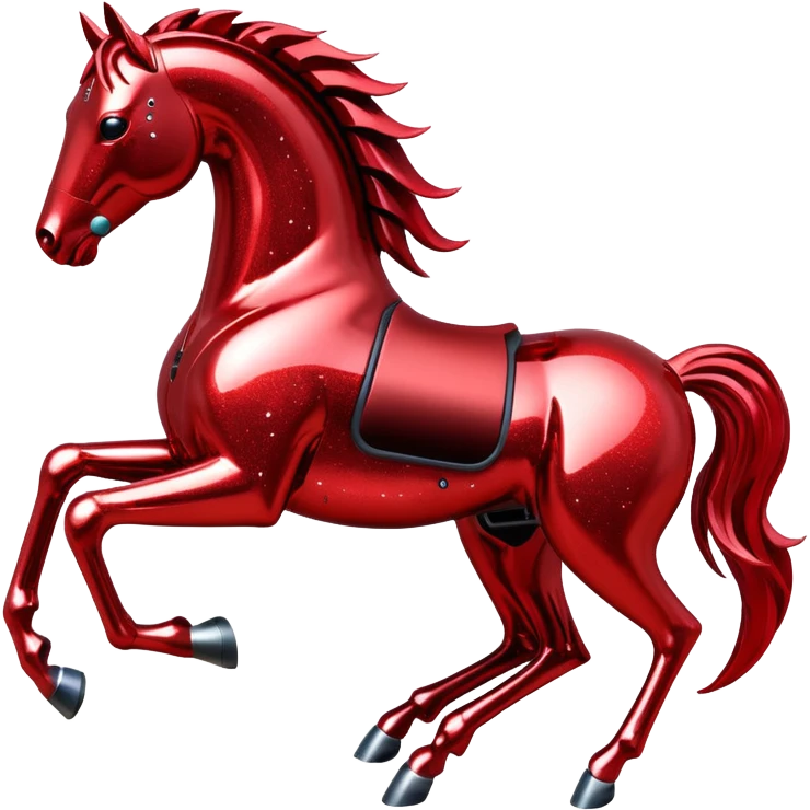 red glitter cyberpunk horse emoji
