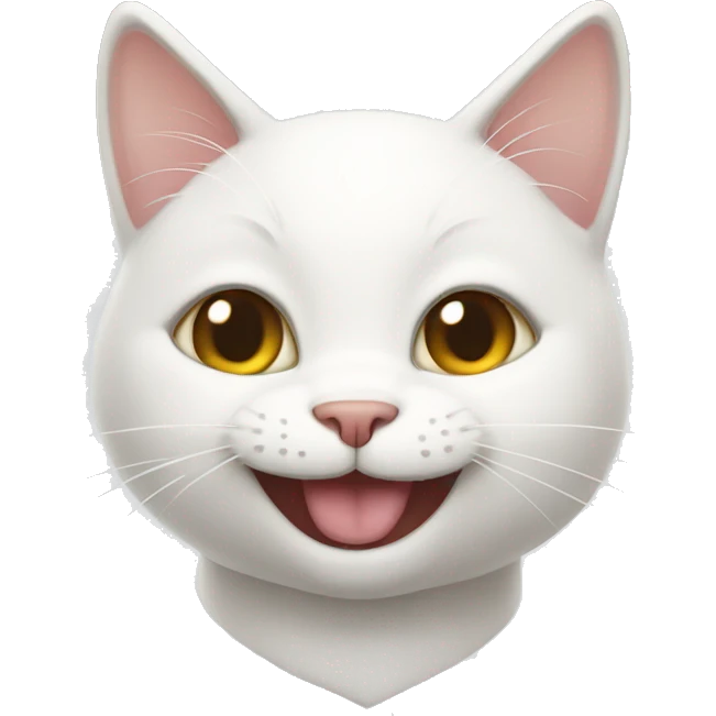 white cat smilling emoji