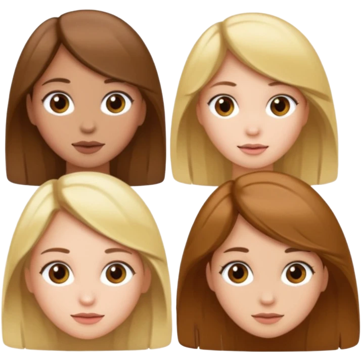 4 white girls hanging out 3 with brown hair 1 with blonde emoji