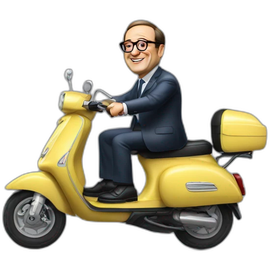 Francois Hollande sur son scooter emoji