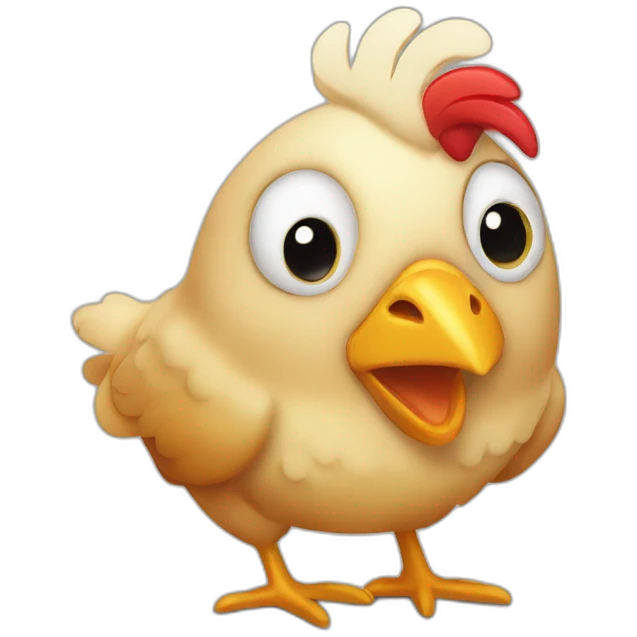  cartoon style chicken with passionate eyes emoji