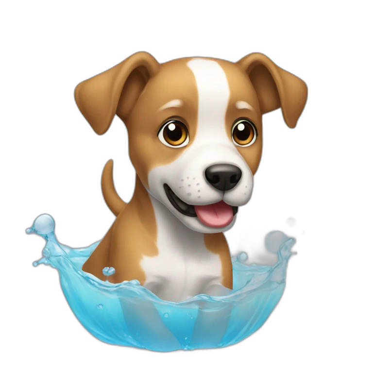 Perro bebe agua emoji