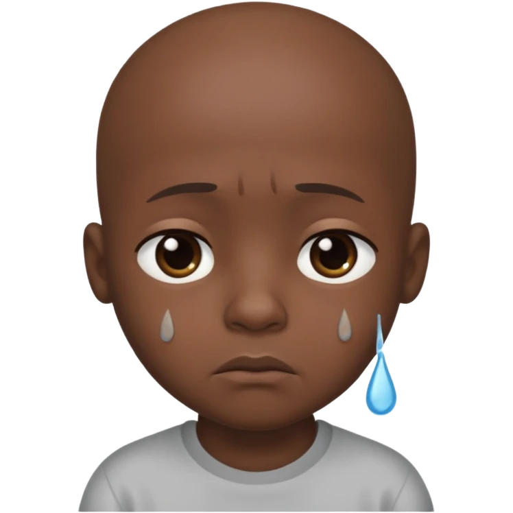 Little bald sad black boy emoji