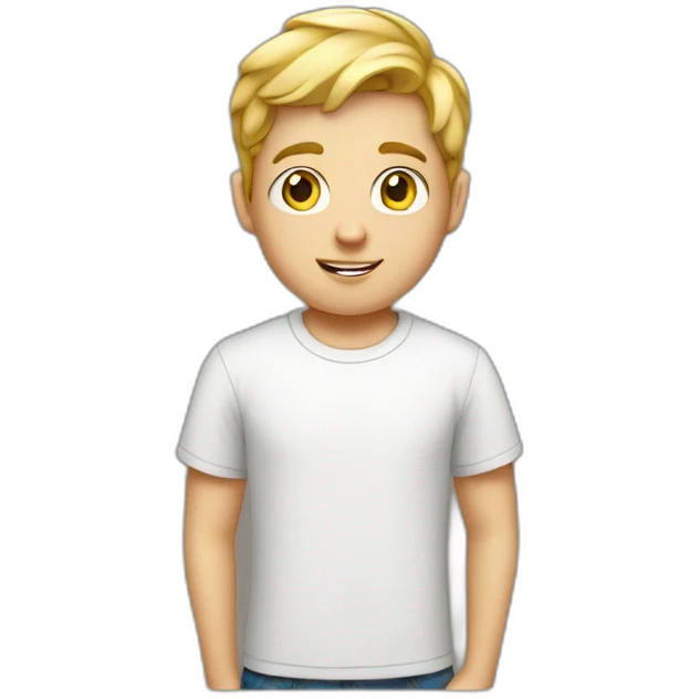 white boy wearing a t shirt emoji