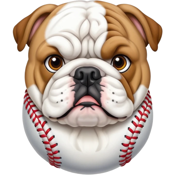 English bulldog white, baseball emoji