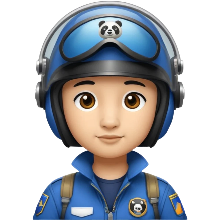 panda pilot blue uniform emoji