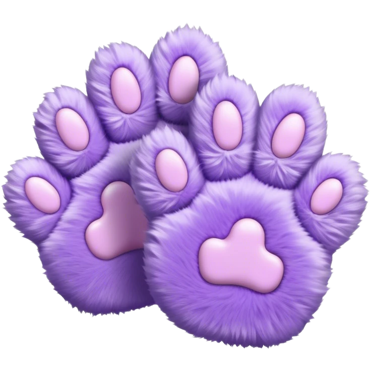 Pastel purple fuzzy cozy furry cat paw gloves  emoji