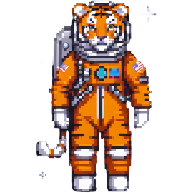 tiger astronaut in space emoji