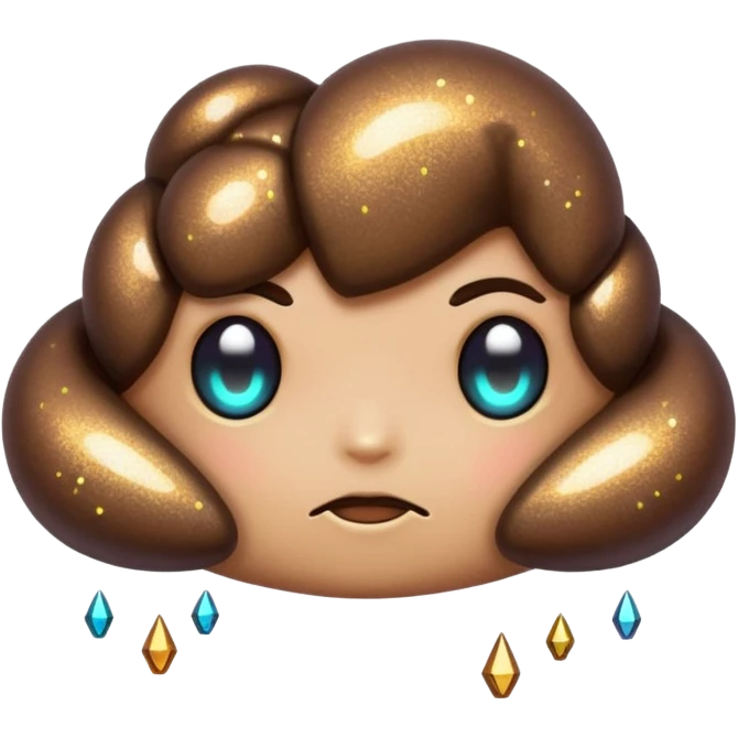 glitter poops brown cyberpunk emoji
