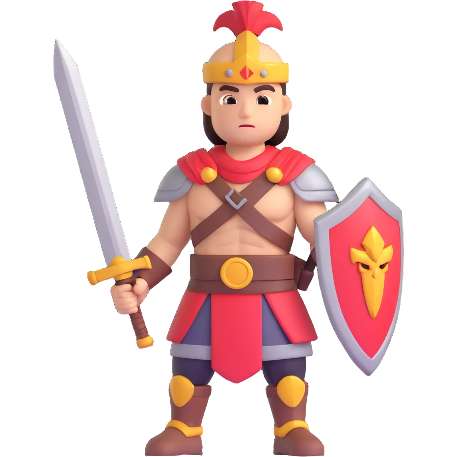 a warrior character, playful and bold emoji
