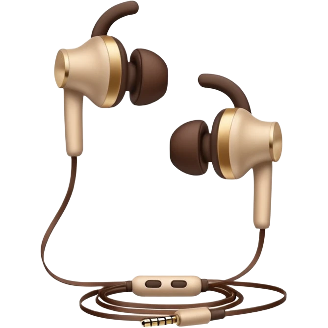 Warm beige and brown winter earphones  emoji