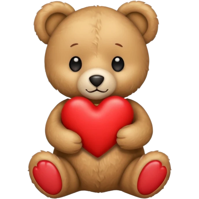 Teddy bear holding love  emoji