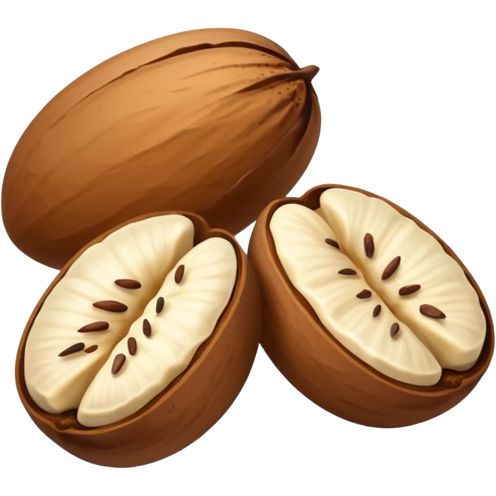 two brazil nut seeds without peel emoji