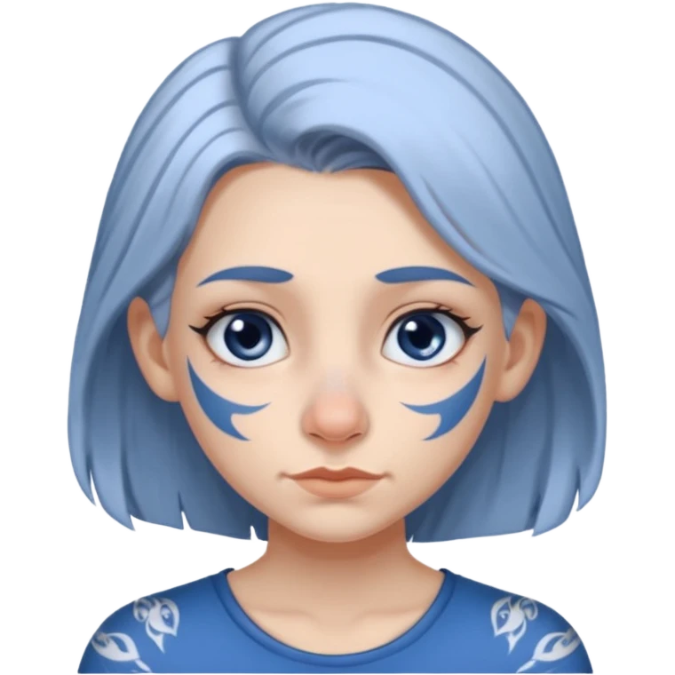 white-gray haired heavy blue tattooed big nose young girl emoji