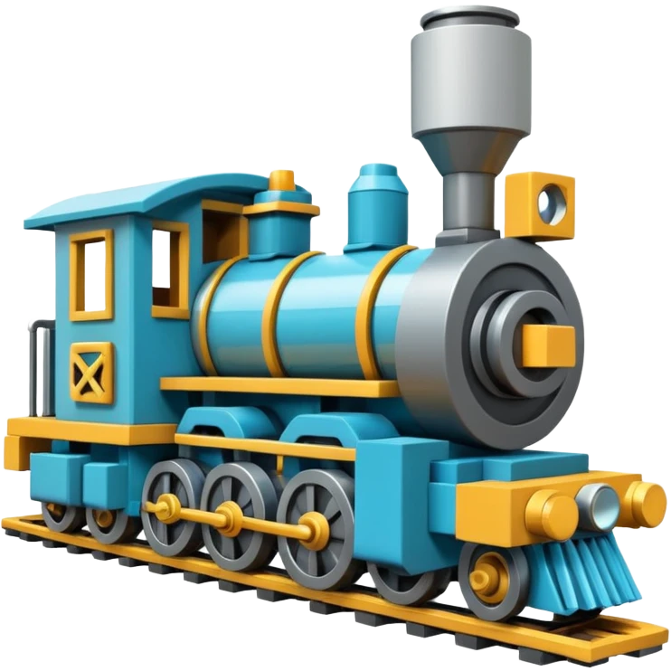Minecraft Create mod train, blocky, mechanical, with gears emoji