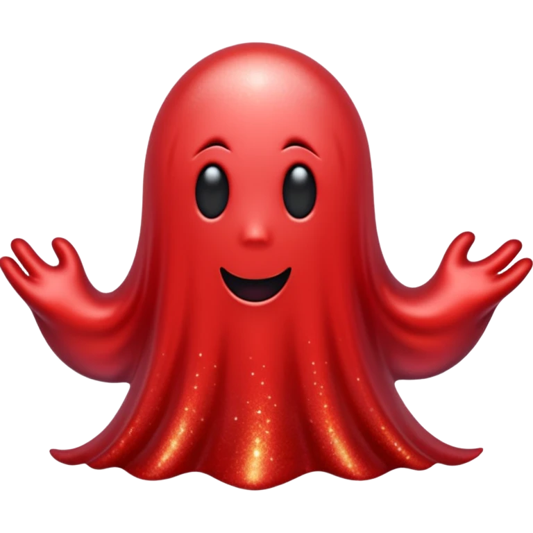 red glitter ghost style emoji