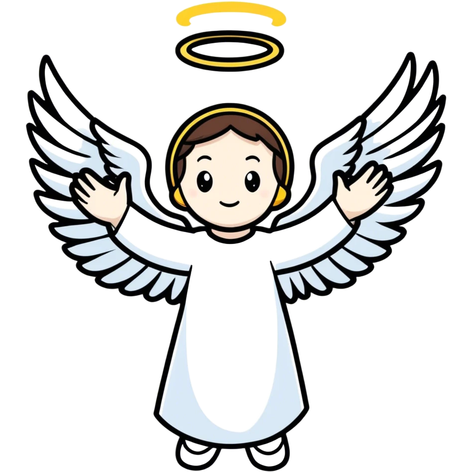 An angel with wings emoji