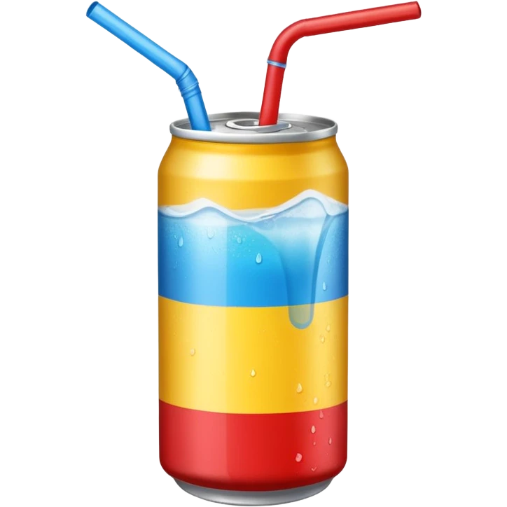 drink can blue red yellow Surfside straw emoji