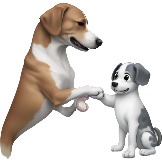 dog handshake with octopus emoji