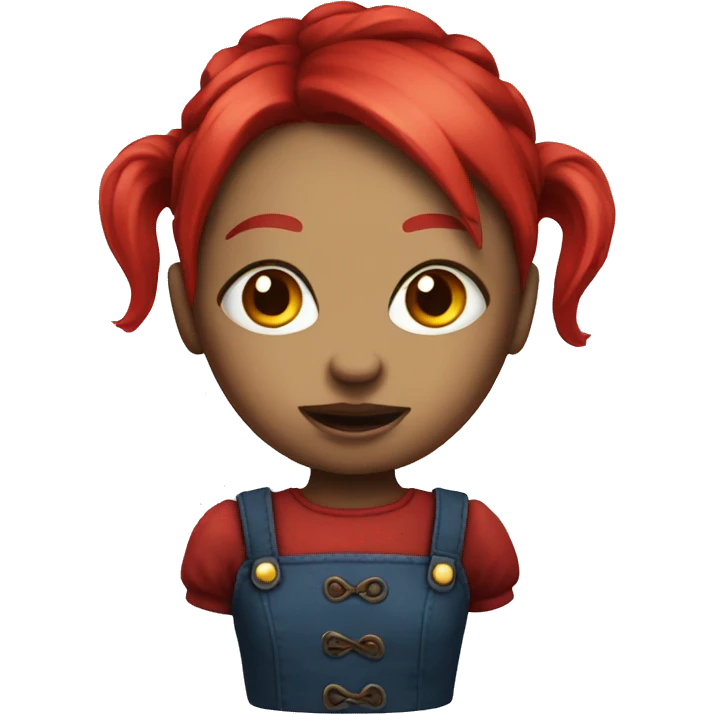 Scary doll with red pigtails emoji