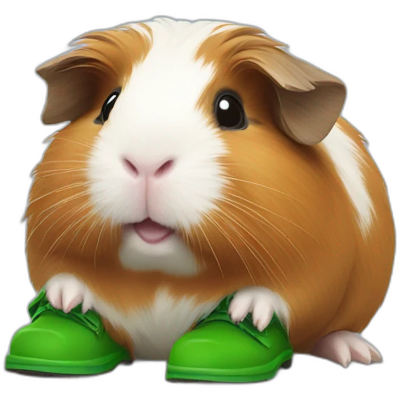 Guinea pig with green boots emoji
