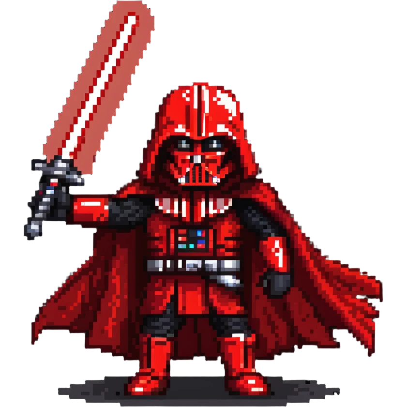 Oreo cookie as a Sith lord with red lightsaber and dark side force powers emoji
